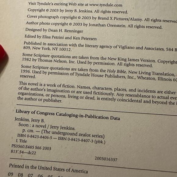 Soon - Jerry Jenkins Book signed - Picture 3 of 4